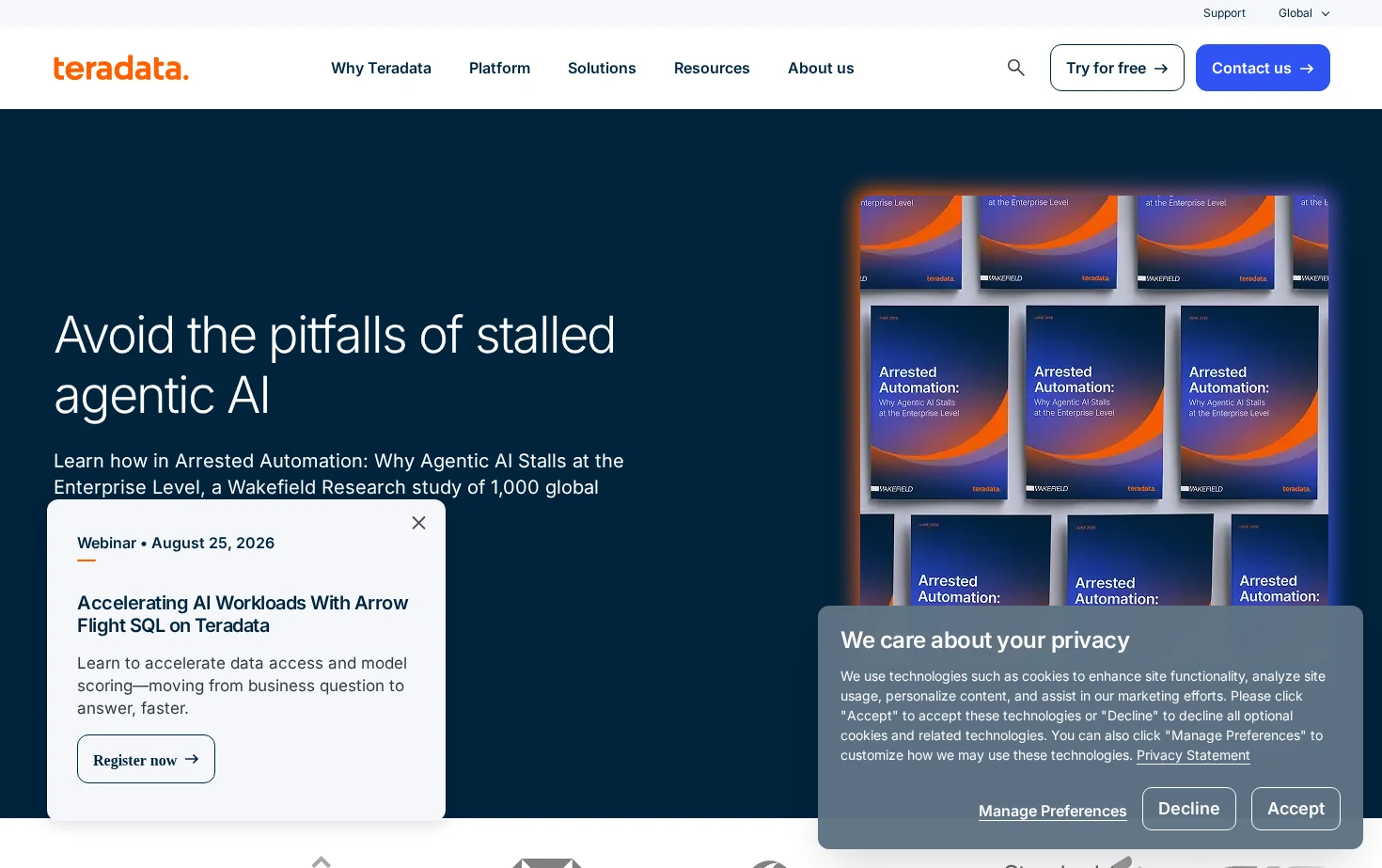 Teradata Autonomous Knowledge Platform 页面快照